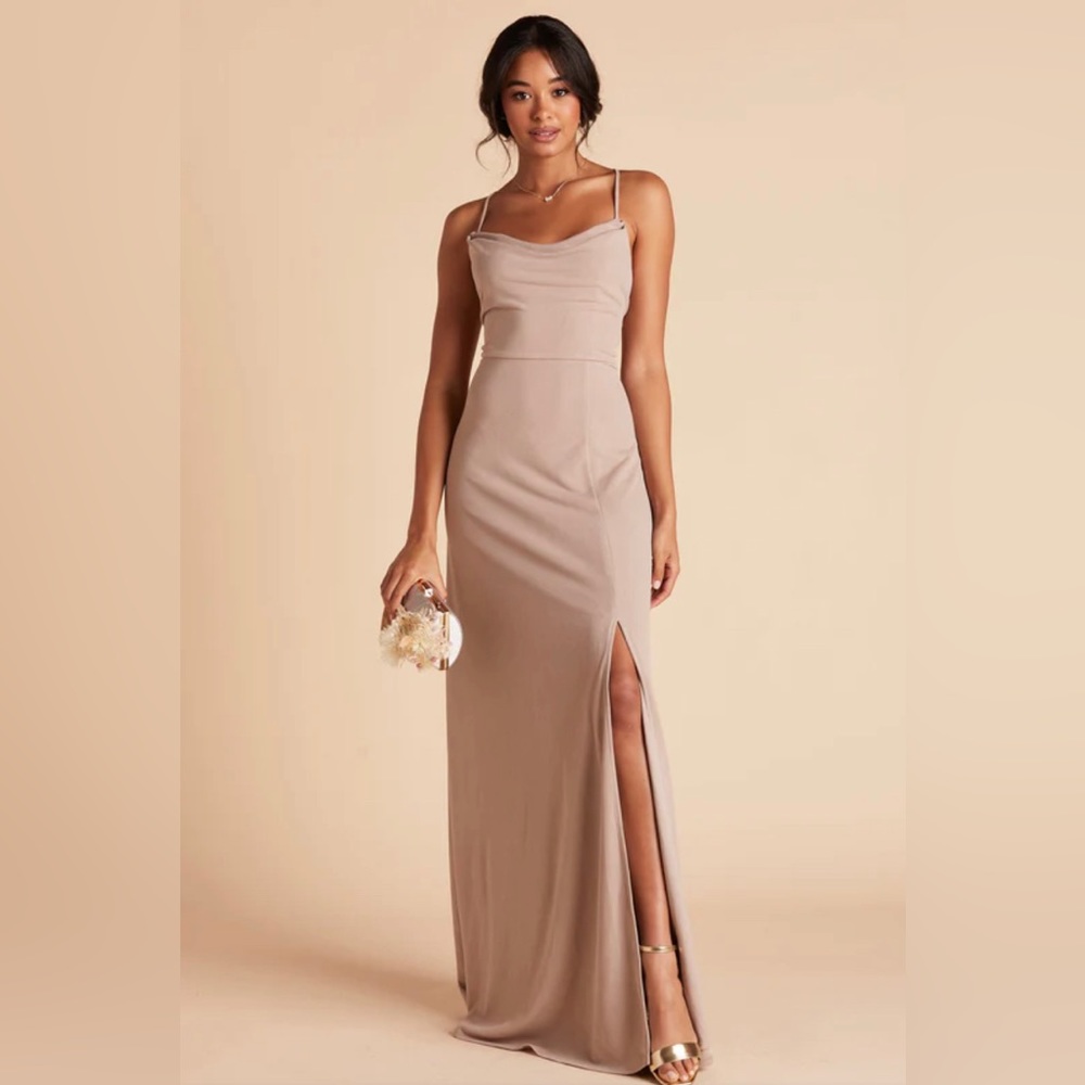 ASH DRESS CREPE TAUPE Buddy Grey Dress Size S